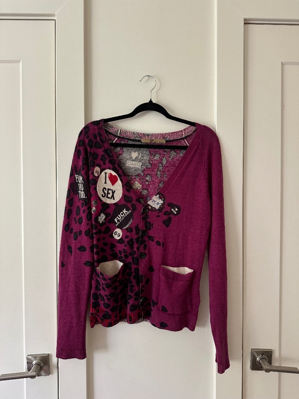John Galliano leopard sex cardigan